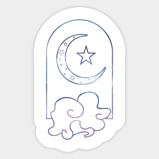 Starry Glitter Midnight Moon Sticker